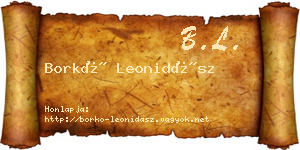 Borkó Leonidász névjegykártya